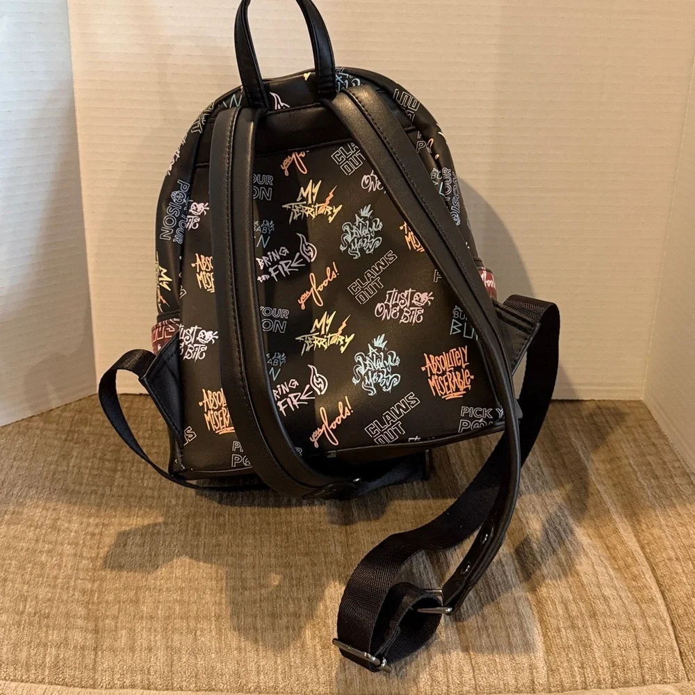 Disney lounge fly Black &Purple Villains Backpack withCruella Ursula, maleficent